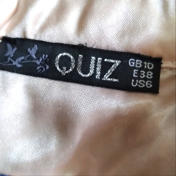 Quiz Navy Lace Contrast Lining High-Neck cap sleeve midi dress, size 6 - Picture 7 of 9